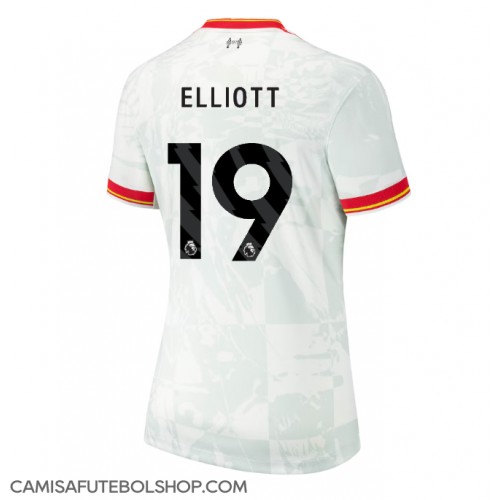 Camisa de time de futebol Liverpool Harvey Elliott #19 Replicas 3º Equipamento Feminina 2024-25 Manga Curta